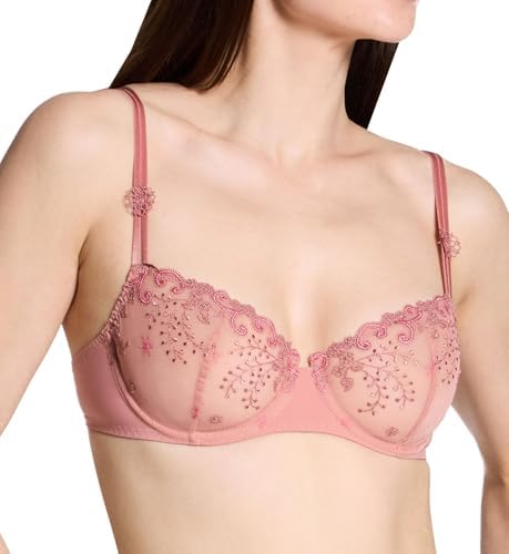 Simone Perele Women's Exotica Sheer Plunge Raspberry,32D at Amazon